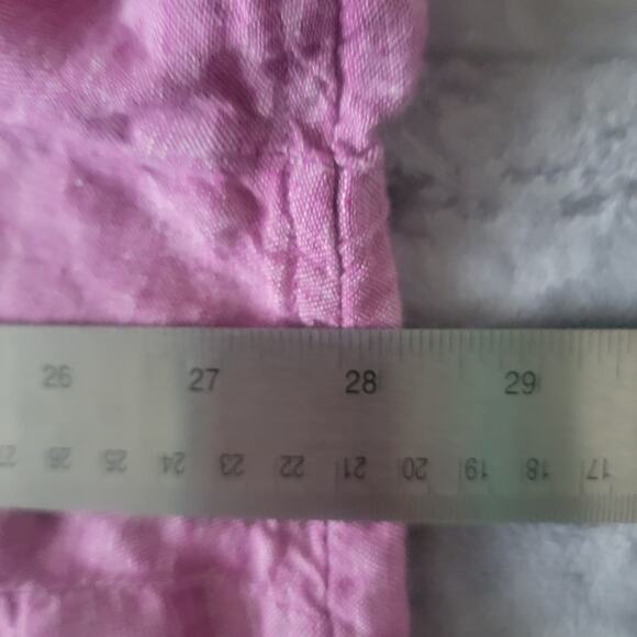 Talbots Popover Shirt Plus 3X Linen Long Sleeve Roll Tab 100% Linen Top Pink - Picture 6 of 12